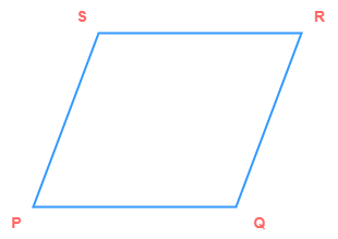 Parallelogram PQRS with ∠P : ∠Q = 4 : 5