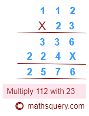Write 11.2 snd 2.3 without decimals to multiply