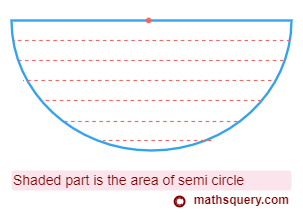 Area of semi circle
