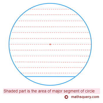 Area of major segment of circle