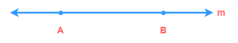 Line m with line segment AB