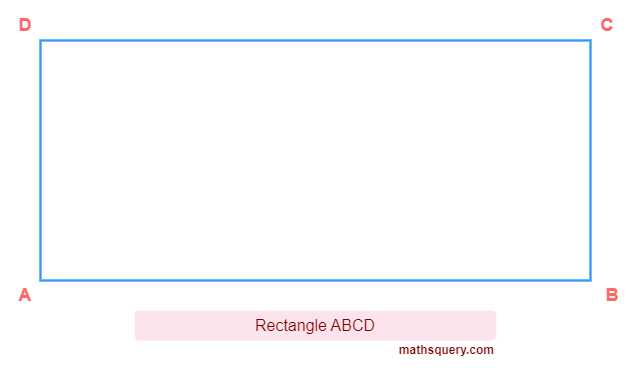 Rectangle ABCD with equal opposite sides AB=CD and AD=BC
