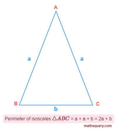 Isosceles triangle &Delta;ABC with sides length a, b and a