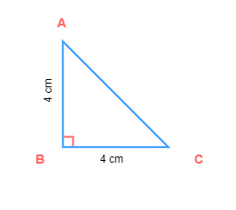 Isosceles triangle ABC with sides length 4 cm