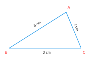 Scalene triangle with non equal sides of 3 cm, 4 cm and 5 cm