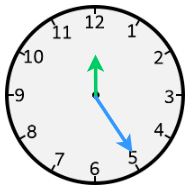 Analogue cock showing time 25 past 12