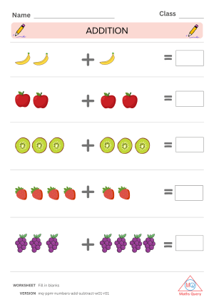Thumbnail preview of Addition worksheet of Addition And Subtraction Of Numbers From 1 To 9