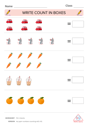 Thumbnail preview of Blanks worksheet of Counting From One To Nine Numbers For Kids
