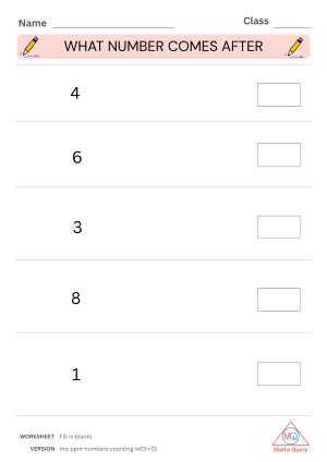 Thumbnail preview of Blanks worksheet of Counting From One To Nine Numbers For Kids