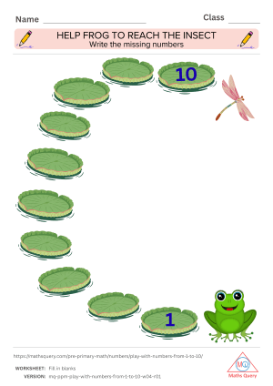 Thumbnail preview of Blanks worksheet of Download Free Worksheets For Numbers 1 To 10 For Kids