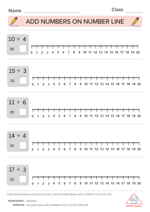 Thumbnail preview of Addition worksheet of Learn And Practice Numbers 1 To 20 With Colorful Worksheets