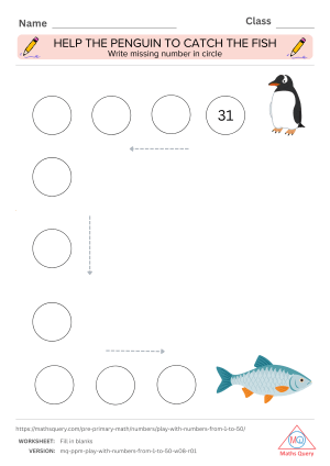Thumbnail preview of Blanks worksheet of Learn The Foundational Concepts of Numbers 1 To 50 For Kids