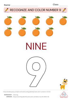Thumbnail preview of Coloring worksheet of Download Worksheets Of Recognition And Coloring Of Numbers 1 To 10