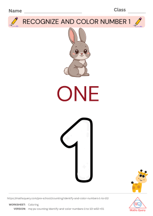 Thumbnail preview of Coloring worksheet of Download Worksheets Of Recognition And Coloring Of Numbers 1 To 10
