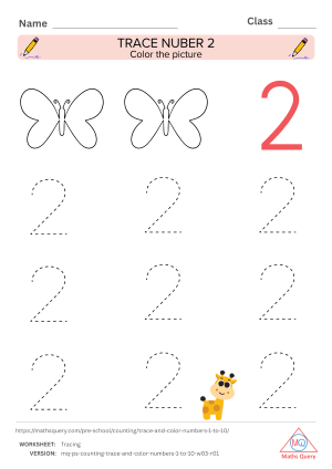 Thumbnail preview of Coloring worksheet of Trace Numbers And Color Objects To Learn Numbers From 1 To 10
