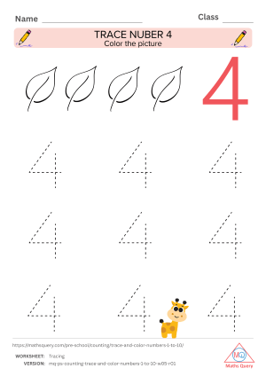 Thumbnail preview of Coloring worksheet of Trace Numbers And Color Objects To Learn Numbers From 1 To 10