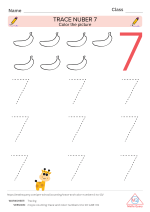 Thumbnail preview of Coloring worksheet of Trace Numbers And Color Objects To Learn Numbers From 1 To 10