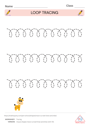 Thumbnail preview of Counting worksheet of Worksheets For Tracing Curves, Loops, Spirals, And Zigzag Lines