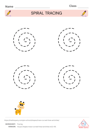 Thumbnail preview of Counting worksheet of Worksheets For Tracing Curves, Loops, Spirals, And Zigzag Lines