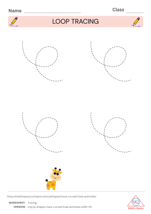 Thumbnail preview of Counting worksheet of Worksheets For Tracing Curves, Loops, Spirals, And Zigzag Lines