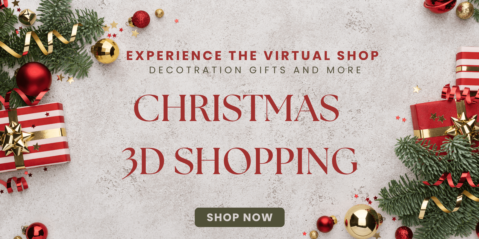 Christmas shopping on virtual 3D shop